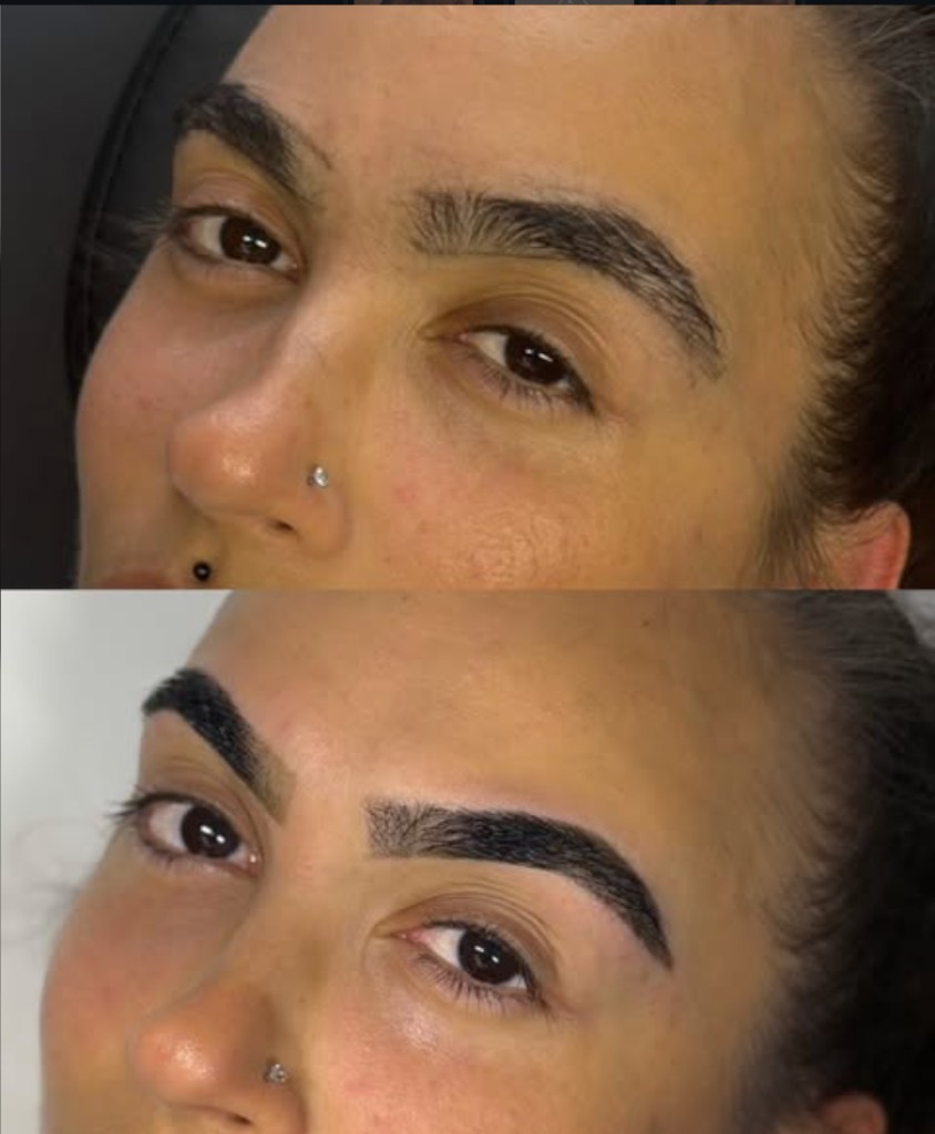 Brow lamination com efeito laminado em cliente do Porto