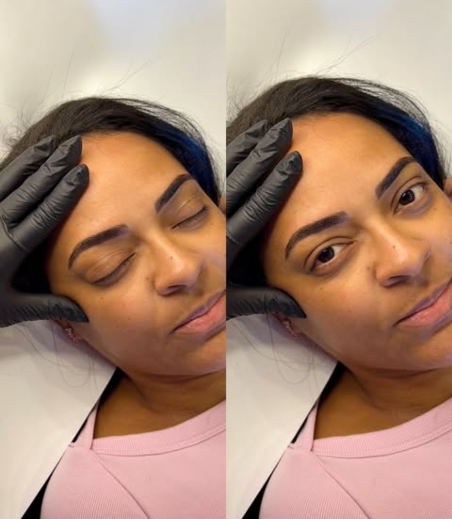 Design de sobrancelha personalizado em Avintes, antes e depois